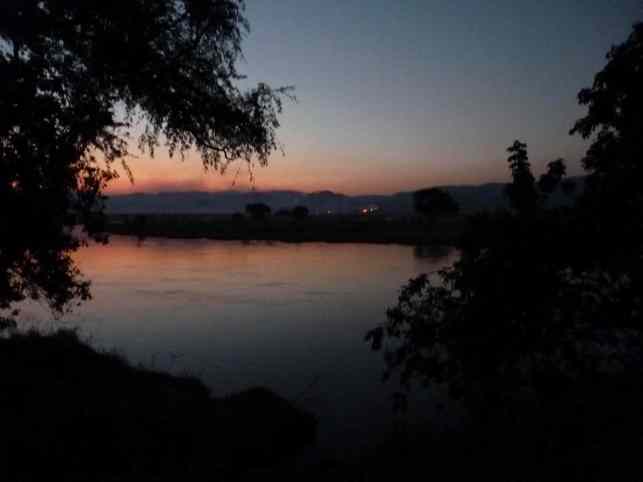 The sunset and bushfires.