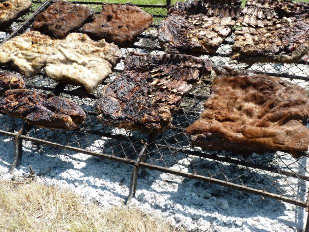 asado con cuero close up