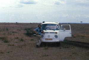 Returning from a muddy Maasai Mara Game Reserve in the VW Kombi.