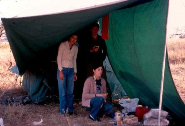 Our first camping experience at the Maasai Mara. From left to right: Ranjini, Kevin and my wife.