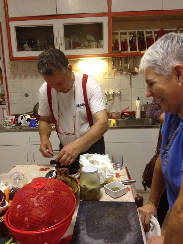 Placing the truffles on the scale.