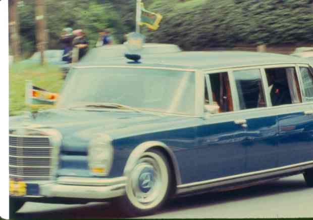 I took this picture of President's Moi motorcade. Later I learnt that this was not allowed!