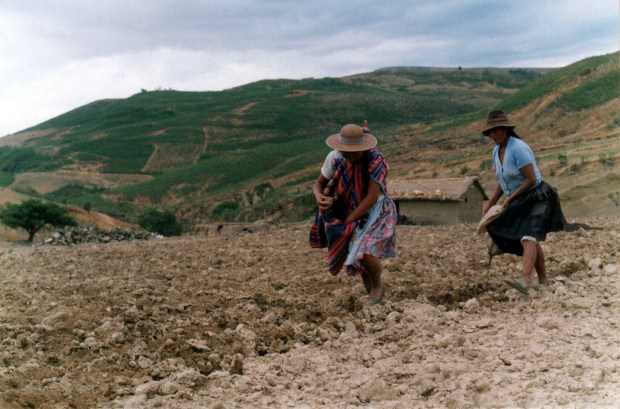 Sewing in Bolivia.