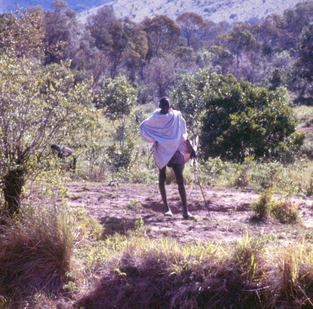 Maasai herdsman on the way to Intona.